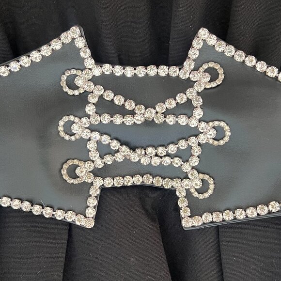 AREA black long sleeve crystal belted mini dress size XS - Picture 3 of 6